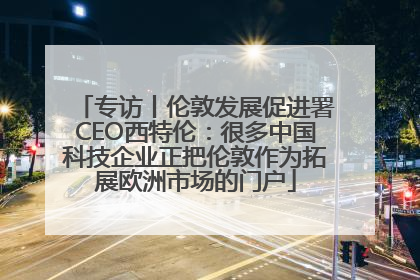 专访丨伦敦发展促进署CEO西特伦：很多中国科技企业正把伦敦作为拓展欧洲市场的门户